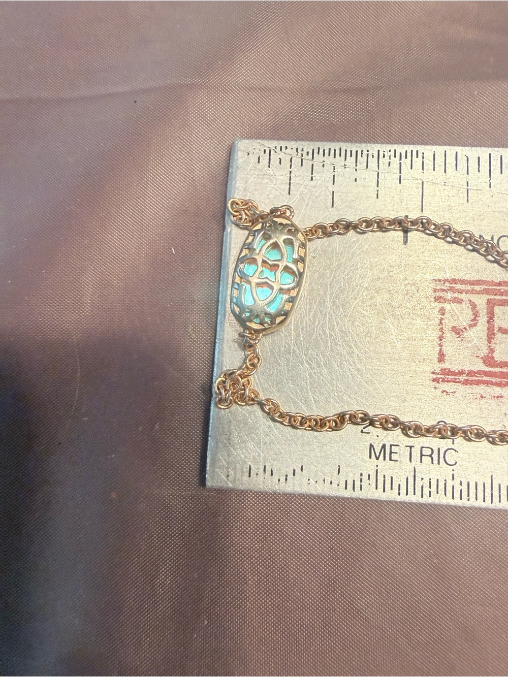 Kendra Scott Elaina Rose Gold Dichroic Glass Adjustable Chain Bracelet Dustbag - Picture 6 of 8